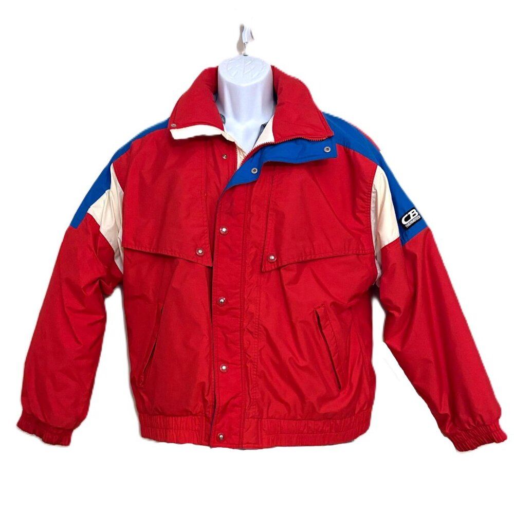 Vintage CB Colorblock Red Ski Jacket Mens